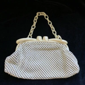 Vintage Whiting and Davis Mesh Purse With Lucite Handle - Picture 1 of 5