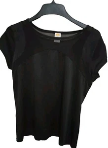 C&C California Active Wear Top Mesh Yoke Breathable Black Size Medium - Picture 1 of 5