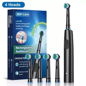 Electric Toothbrush Rotary Rechargeable Electric Toothbrush for Adults Rotating - Picture 1 of 14
