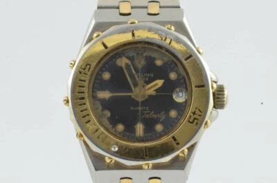 Breitling Tabarly Reloj de Mujer 80790 Cuarzo 28MM Acero Negro Vintage 2 Banda - Imagen 1 de 4