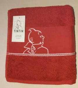 Tim und Struppi Handtuch (50x100) rot 100% Baumwolle mit Waschlappen - Picture 1 of 1