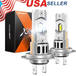 X3S SEALIGHT H7 LED Headlight W/Bulbs White Bright High Low Beam Bulbs Kit 2pcs - Picture 1 of 13