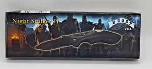 Frost Cutlery Night Stalker ll 4.5" Foldable Pocket Knife Black 18-725B New - Picture 1 of 8