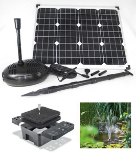 50 W SOLAR TEICH PUMPE GARTENTEICH TAUCH FILTER BACHLAUF PUMPENSET SPRINGBRUNNEN - Bild 1 von 9