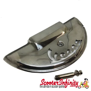 Cubierta de rueda de repuesto media luna VESPA corte láser acero inoxidable pulido Vespa PX T5 - Imagen 1 de 1