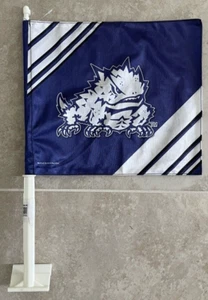 Texas Christian University TCU Horned Frogs WinCraft 12" x 13" Double-Sided Car  - Picture 1 of 3