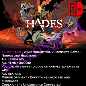 Hades - Save Data for Nintendo Switch - NOT A GAMEVendeur Top Fiabilité