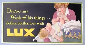 Late 1920's LUX SOAP Trolley Advert Card: Doctor's say wash all things... - Picture 1 of 2