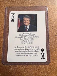 2011 Arcturus LLC The Presidents Playing Cards # King of Clubs Jimmy Carter - Picture 1 of 2