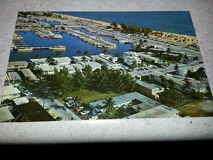 Vintage Ft Lauderdale Florida aerial view Bahia-Mar Yacht Basin & beach - Picture 1 of 2