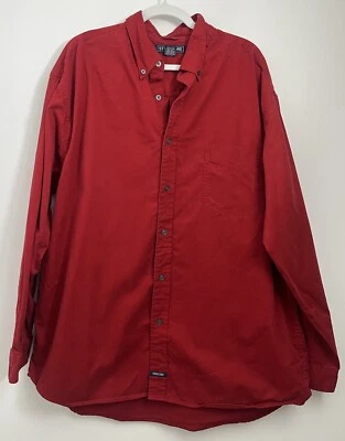 Structure Mens Vintage Cotton Shirt XL Red Long Sleeve - Image 1 of 4