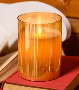 Candela in vetro 10 cm, led bianco caldo - Foto 1 di 1