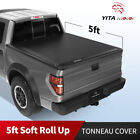 5 ft Bed Tonneau Cover Soft Roll Up for 2016-2023 Toyota Tacoma Truck w/ Lamp