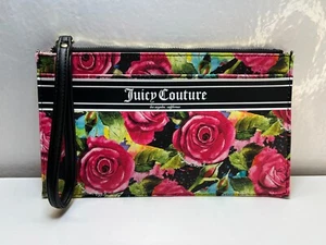 Juicy Couture Schwarz Multi Rose Gothic Logo Handschlaufe Wallet Floral Blumen - Bild 1 von 15