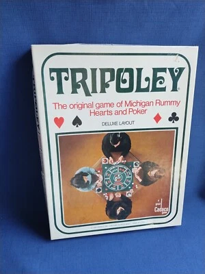 Cadaco Tripoley Deluxe Layout Vinyl Table Mat 1969 Michigan Rummy Hearts Poker - Image 1 of 4