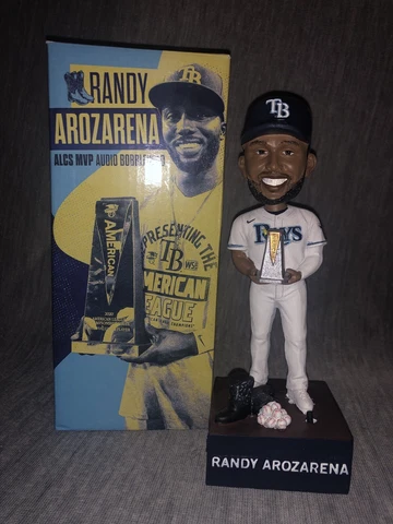 Tampa Bay Rays Randy Arozarena AUDIO Bobble Head NIB 22 ALCS MVP 23 All StarRARE Cover