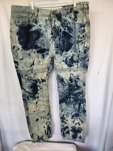Herren Encrypted Bleach & Dyed Marble Edgy Grunge Ribbed Detail Jeans Gr. 40 - Bild 1 von 8