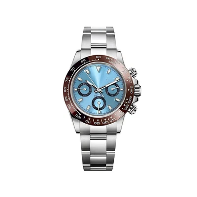Seikmod Ice Blue Mocha VK63 Chrono | Sapphire | Brown Bezel | 5ATM Aut - Bild 1 von 4