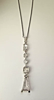 Collar Kendra Scott Gracelynn Y Gota en Vidrio Lustre Circonita cúbica Tono Plata NUEVO NUEVO CON ETIQUETAS Foto 1 de 4