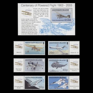 Ascension 2003 (MNH) Powered Flight Centenary Set und Kleinbogen - Bild 1 von 1