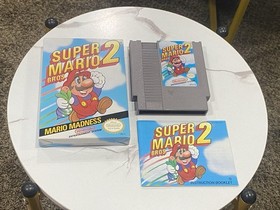 Super Mario Bros 2 Nintendo NES SMB2 Cib Game Cartridge Authentic Near Mint Box