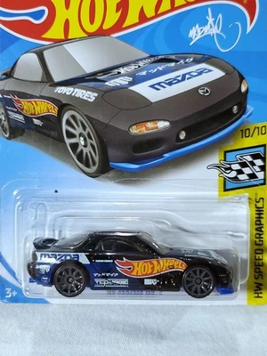 Hot Wheels Speed Graphics 95 Mazda RX7 #27/250 Black Mad Mike Foto 1 de 4