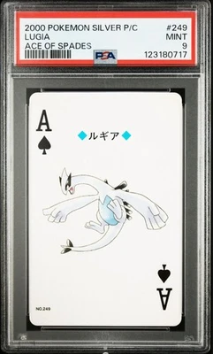 2000 POKEMON SILVER VERSION PLAYING CARDS ACE OF SPADES #249 LUGIA PSA 9 - Image 1 of 4