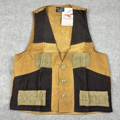 Vintage Red Head Game Vest Mens Medium Bloodproof Gamebag Duck Brown Canvas USA - Image 1 of 4