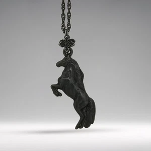 Oxidized Horse Pendant – 925 Silver Sports Necklace for Active Equestrians - Picture 1 of 13