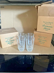 12 Tumblers Flat Glasses Princess House Crystal Highlights 5” tall w/Box USA - Picture 1 of 4