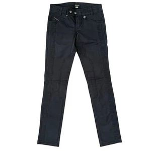 Diesel CIRYX-S Pantaloni schwarz schmale Passform Moto Utility Chino Hose Gr. 24 neu mit Etikett $ 189 - Bild 1 von 8