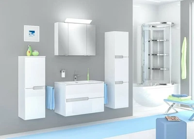 NEU Badmöbel Set SPECTRA 80 Weiß-Weiss Hochglanz verschiedene Variante - Bild 1 von 4