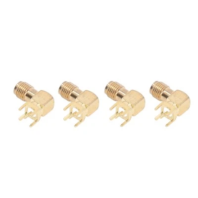 10x RF Connector Panel Bent 90° 4 Pin Antenna Base PCB Board End Coaxial Adapte☚ - Image 1 of 4
