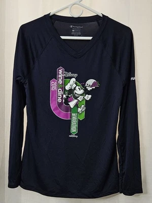 Rare Vintage Run Disney 2015 Disney Wine and Dine Half Marathon Shirt Women Med - Image 1 of 4