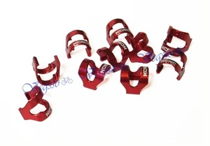 NEW KCNC CABLE HOUSING CLIPS GUIDES AL6061 C-CLIPS 10pcs, RED - Picture 1 of 6