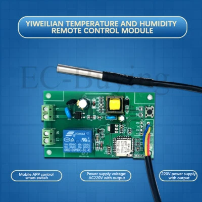 AC 220V Temperature Humidity Sensor Module APP Control Smart Switch Remote - Image 1 of 4