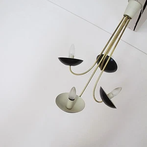 Lampe Deckenlampe 50s Mid Century ceiling lamp STILNOVO brass chandelier  - Bild 1 von 12