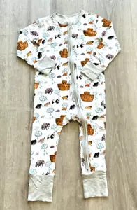 Hermoso Mameluco Infantil Estampado Arca de Noé Una Pieza Cremallera Oculta Talla 2T - Imagen 1 de 4