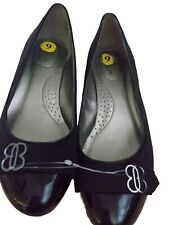 New Bandolino Flex Women's Black Patent Leather Low Wedge Shoes Sz 9M