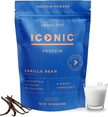 ICONIC Protein Powder, Vanilla Bean - Sugar Free, Low Carb Protein Powder - Lact - Image 1 of 4