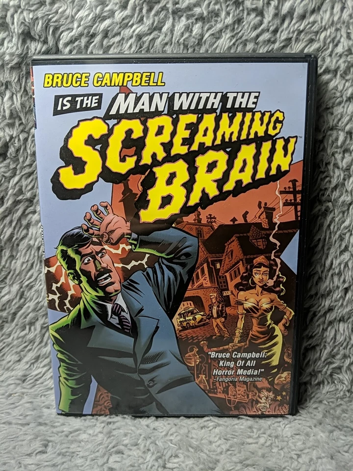 Man With The Screaming Brain (DVD, 2004) Horror Bruce Campbell B Movie  Foto 1 de 4