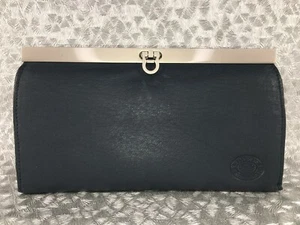 LONDON LEATHERGOODS Blue Leather Purse, Metal Trim & Buckle - Mint Condition - Picture 1 of 7