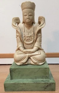 Statua Buddha seduto - Metropolitan Museum ART NY - colore avorio e giada - SPEDIZIONE IMMEDIATA - Foto 1 di 9