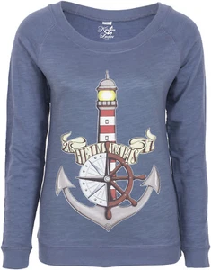 JERSEY Coastluder HOMEWARTS Anker LEUCHTTURM Raglan Sweat Rockabilly - Imagen 1 de 4