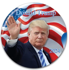12 DONALD TRUMP CAMPAIGN 2024 3" PIN BACK BUTTON PRESIDENT OF THE UNITED STATES - Picture 1 of 2