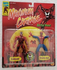 MAXIMUM CARNAGE BATTLE PACK CARNAGE VS SPIDER-MAN 2 PACK + BONUS COLLECTOR PIN