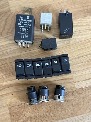 Mercedes Benz W123 LOT of switches relays USED 240D 300D 230E 200D 200 300CD - Image 1 of 4