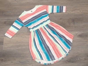 EUC Tea Collection girls size 6 dress painted stripes high low midi cotton knit - Picture 1 of 4