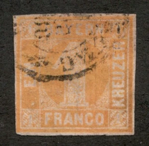 1862 German Bavaria Sc #7 - 1 Kruzer - Used postage stamp. Cv$20 - Picture 1 of 1