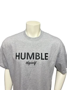 Mens Humble Thyself T-shirt Adult Size 2XL XXL Gray All American Tee Made In USA - Picture 1 of 11